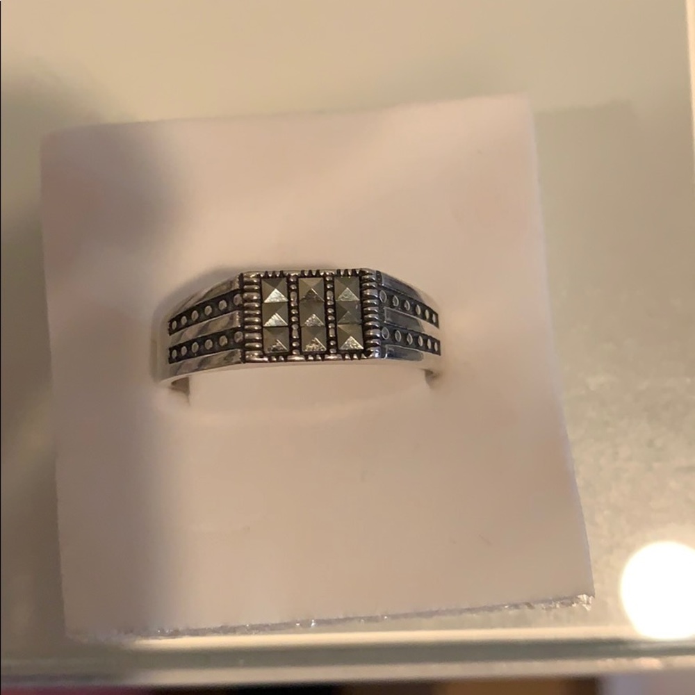 Men sterling silver Swarovski ring